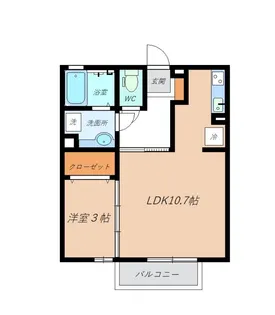 アムゥル松田【1階】の間取り