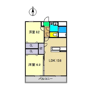 マリベールライツ【2階】の間取り