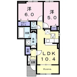 サニーレジデンスVIII【1階】の間取り