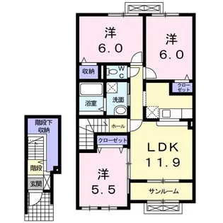 カルムM【2階】の間取り