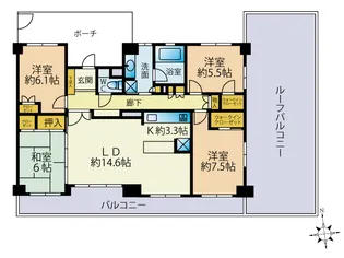 アールヴェール練馬高野台【6階】の間取り