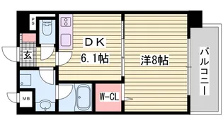 ビヤン北八代【2階】の間取り