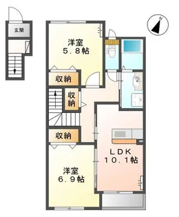 リブフラット【2階】の間取り