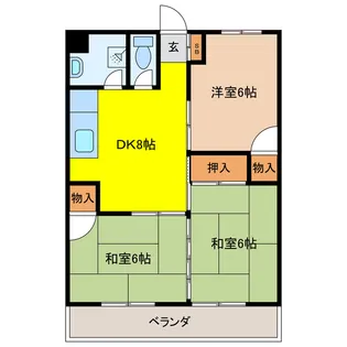 パークハイツ宮城【4階】の間取り