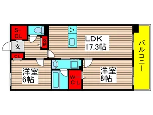 ロイヤルパ-クス梅島【2階】の間取り