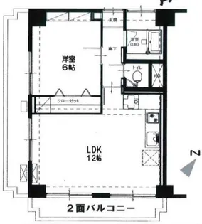 ライオンズマンション赤塚【6階】の間取り