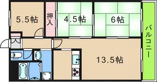 朝日プラザ天下茶屋II【3階】の間取り
