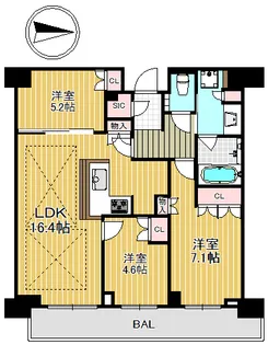 グランドメゾン新梅田タワー THE CLUB RESIDENCE【29階】の間取り