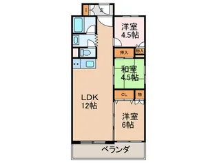 新北野第2コ-ポ【13階】の間取り