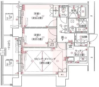 レジデンス梅田ローレルタワー【18階】の間取り