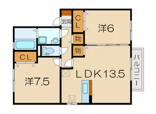 ソレイユヴィラA・B館【2階】の間取り