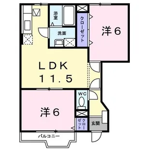 クレストールアブラハムA【1階】の間取り