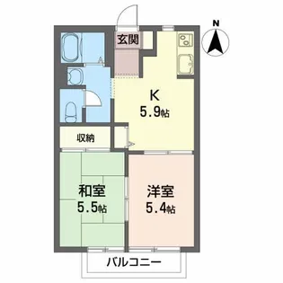ロイヤルバレー A【2階】の間取り