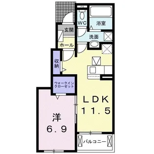 ベル リヴィエール【1階】の間取り