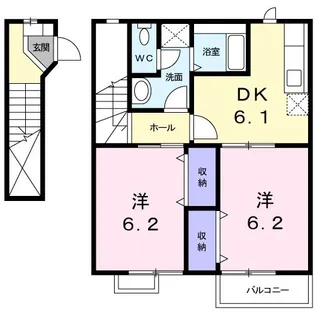 グランドゥール山川壱番館【2階】の間取り