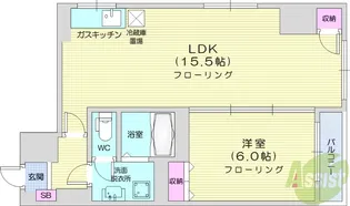 銀杏町レジデンス【3階】の間取り