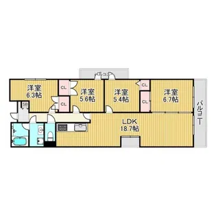 イトーピア甲陽園B棟【7階】の間取り