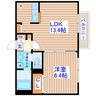ドゥメゾン中倉【1階】の間取り