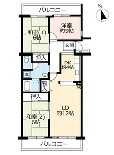 URアミティ学園西町【5階】の間取り
