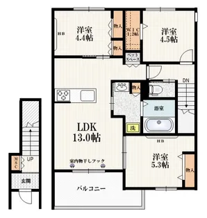 Vent Vert 壱号館【2階】の間取り