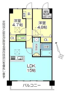 ルネス中野マンション【5階】の間取り