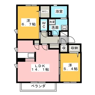 ハレアカラ【2階】の間取り