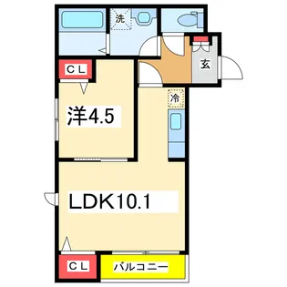 レデス川岸【3階】の間取り