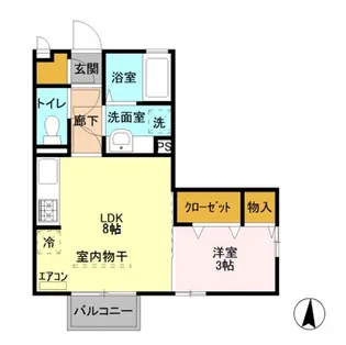 ディアコートA【1階】の間取り