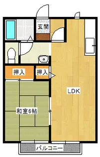 ハイツ・サンライフ郡家B【2階】の間取り