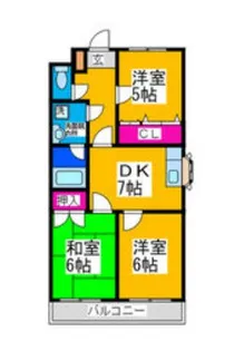 ハイツあかしあ1号館【3階】の間取り