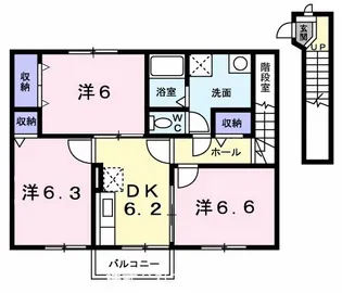 東京都武蔵村山市岸2【アパート】の間取り