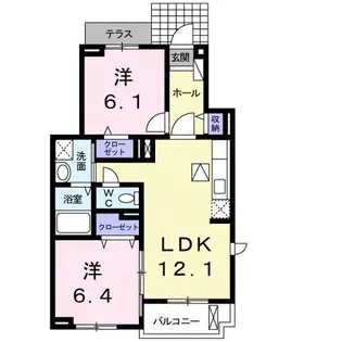 Viola弐番館【1階】の間取り