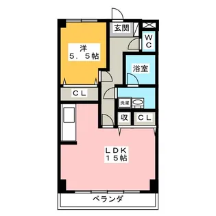 ラ・メゾン・タナカB【1階】の間取り