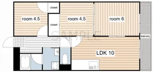 岡山県岡山市北区十日市中町【マンション】の間取り