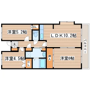 グランドール泉中央II【1階】の間取り