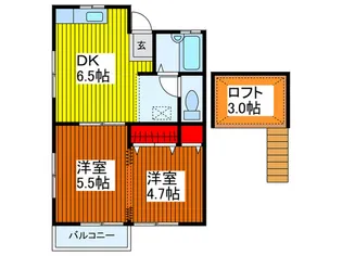 メゾンフレ-ル【2階】の間取り