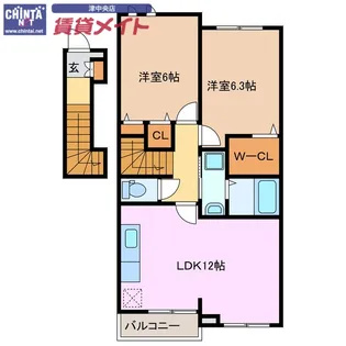 エスペランス A【2階】の間取り