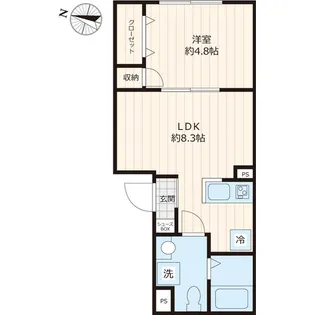 東京都新宿区新小川町【マンション】の間取り
