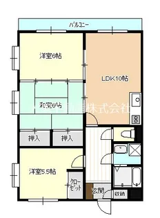 マンションK【3階】の間取り