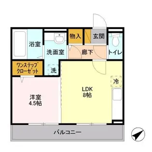 グラシューズ市川【3階】の間取り