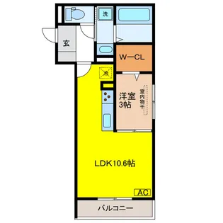 岐阜県羽島郡岐南町下印食1【アパート】の間取り