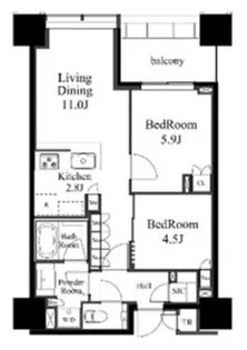 東京都港区白金1【マンション】の間取り
