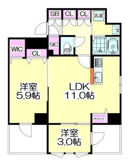 ルミナス竹ノ塚【3階】の間取り