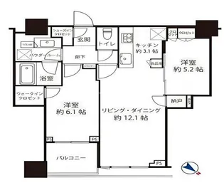シティタワー武蔵小山【20階】の間取り