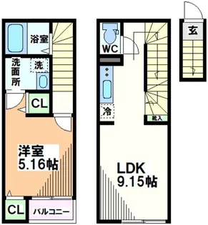 東京都国分寺市本多2【アパート】の間取り