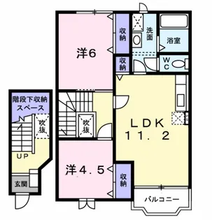 新潟県新発田市新栄町2【アパート】の間取り