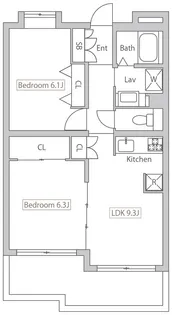 2LDKの間取り画像