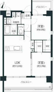 警固ビューアパートメント【3階】の間取り
