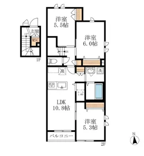 メゾンクレール日暮South【2階】の間取り