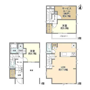 東京都葛飾区西亀有2【一戸建】の間取り